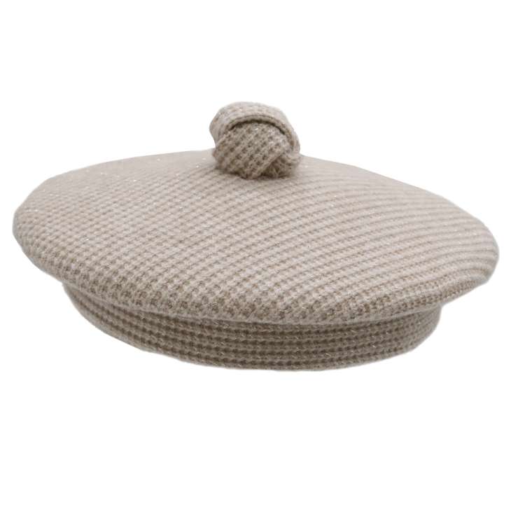 beret hats in beige